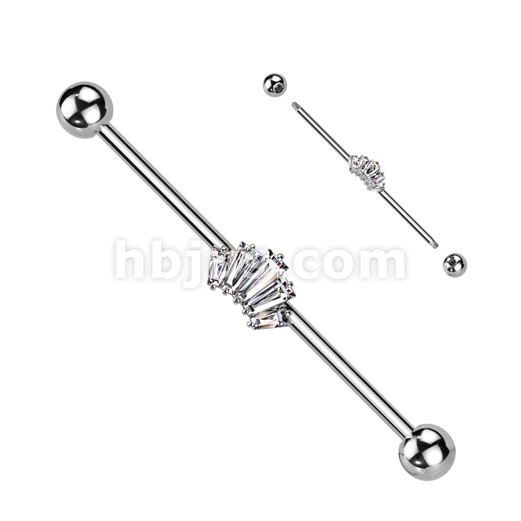 316L Surgical Steel 316L Surgical Steel Baguette CZ Crown Industrial... - Image 2