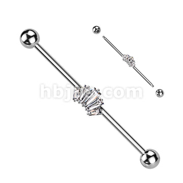 316L Surgical Steel 316L Surgical Steel Baguette CZ Crown Industrial... - Image 2