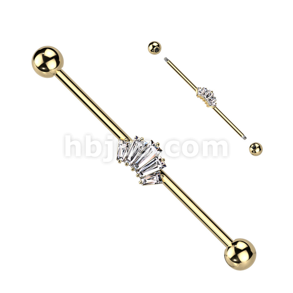 316L Surgical Steel 316L Surgical Steel Baguette CZ Crown Industrial... - Image 3