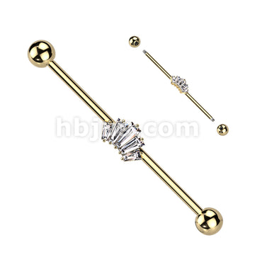 316L Surgical Steel 316L Surgical Steel Baguette CZ Crown Industrial... - Image 3