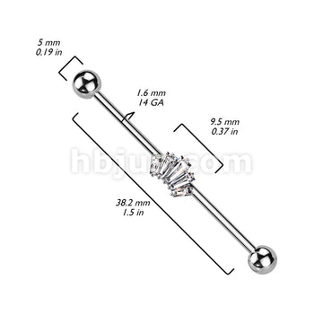 316L Surgical Steel 316L Surgical Steel Baguette CZ Crown Industrial... - Image 5