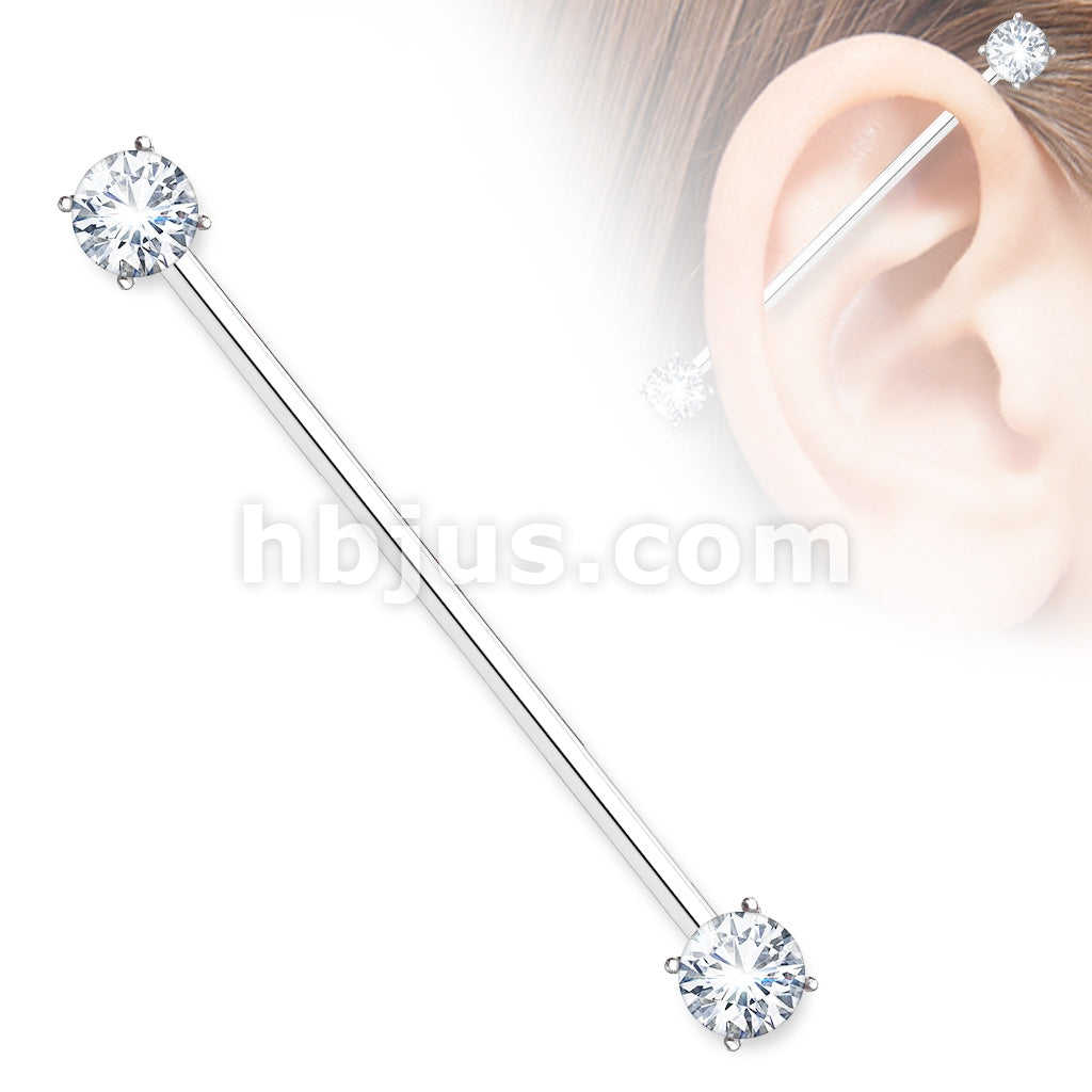 316L Surgical Steel Round CZ Prong Set Ends 316L Surgical Steel... - Image 2