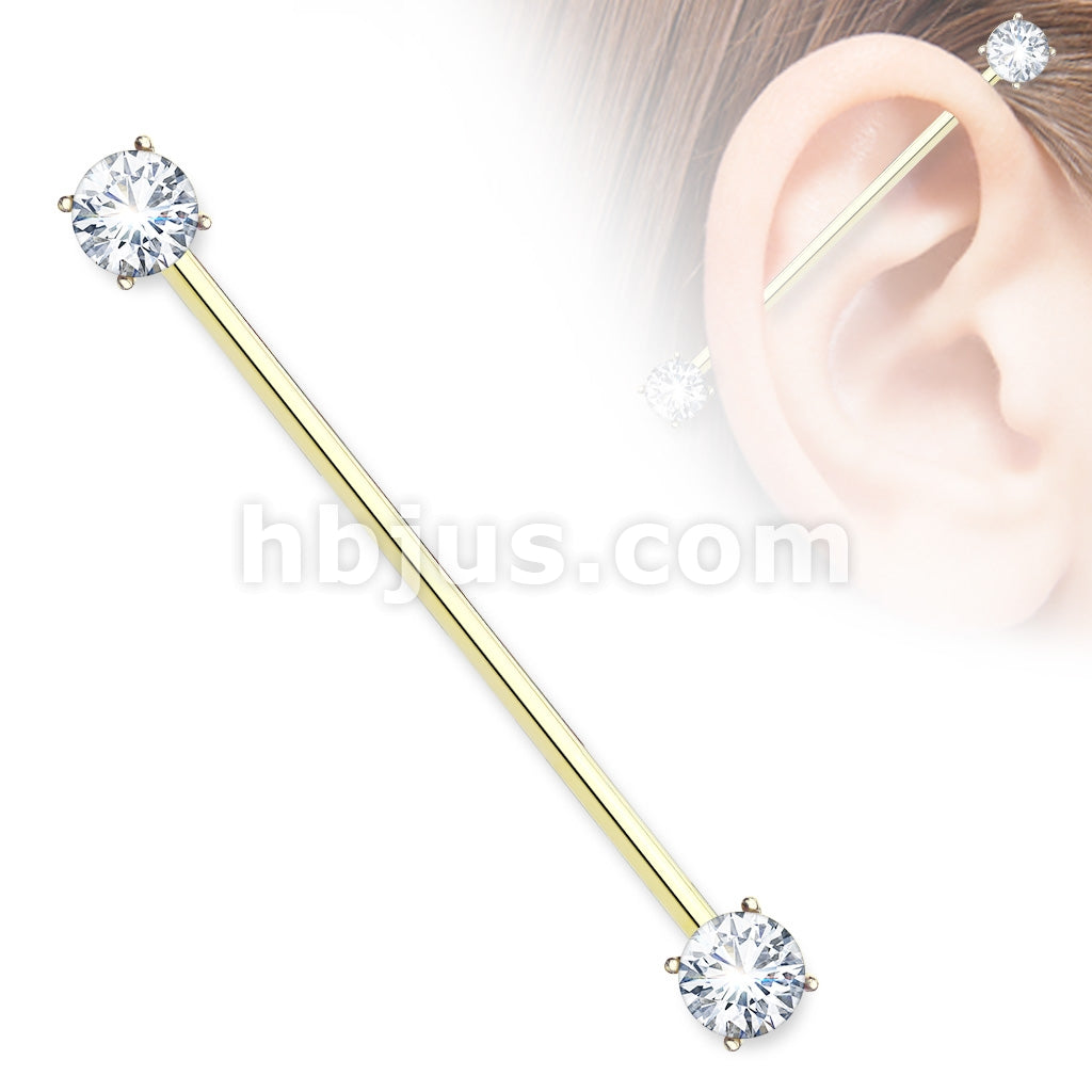 316L Surgical Steel Round CZ Prong Set Ends 316L Surgical Steel... - Image 3