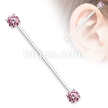 316L Surgical Steel Round CZ Prong Set Ends 316L Surgical Steel... - Image 4