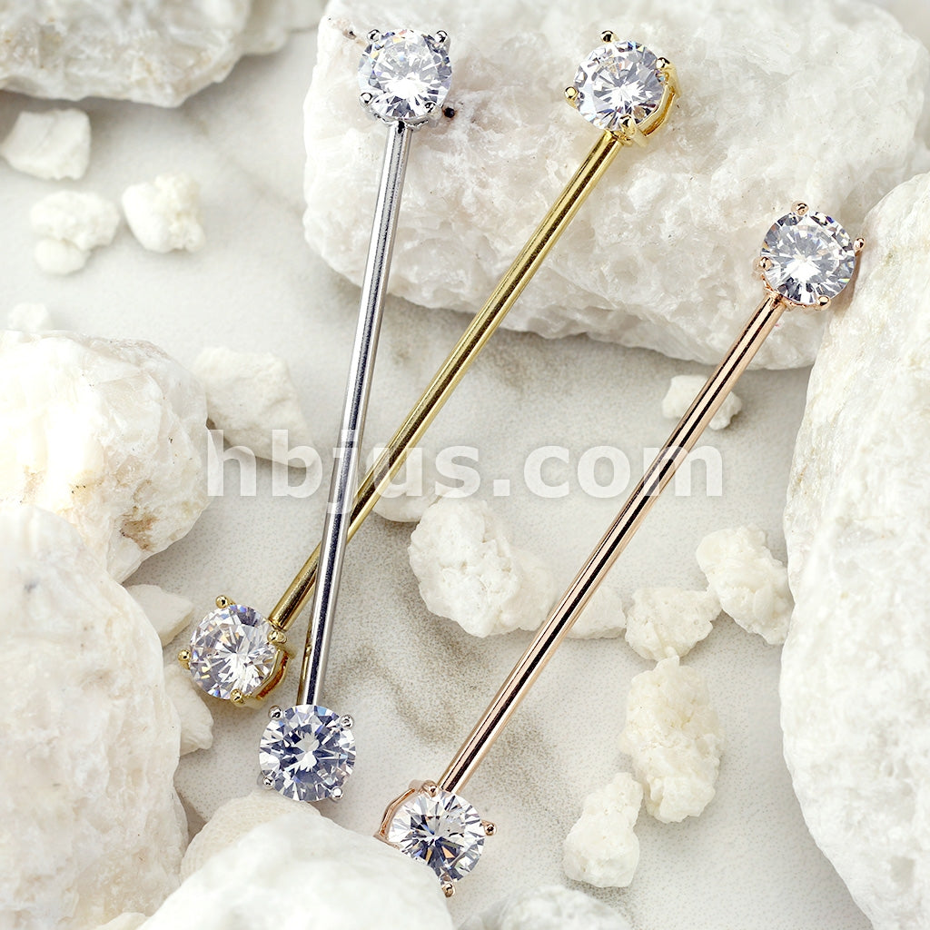 316L Surgical Steel Round CZ Prong Set Ends 316L Surgical Steel... - Image 7
