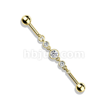 316L Surgical Steel Triple Round CZ Chain 316L Surgical Steel... - Image 5