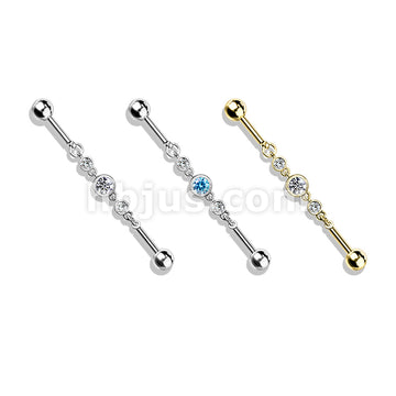 316L Surgical Steel Triple Round CZ Chain 316L Surgical Steel... - Image 7