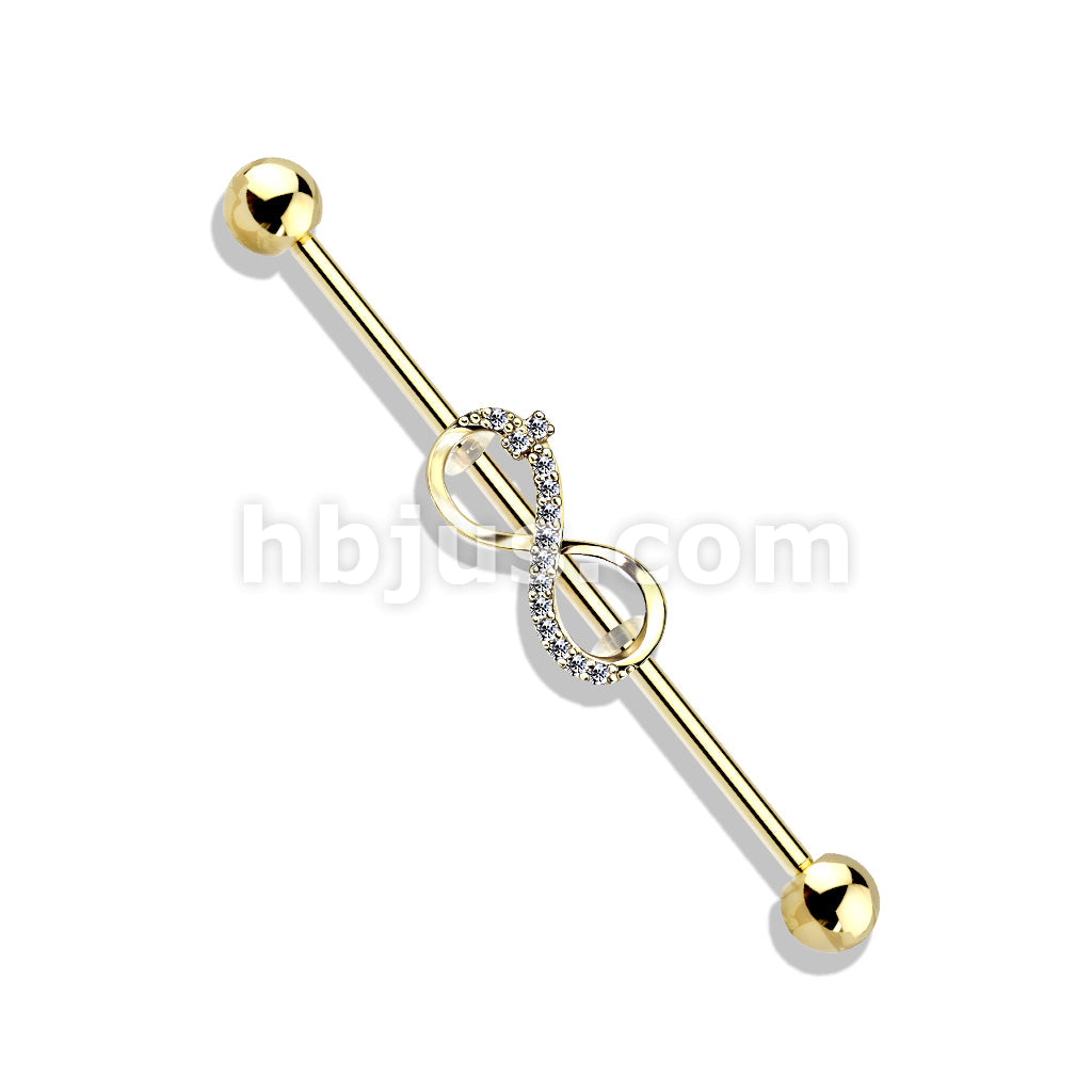 316L Surgical Steel CZ Paved Infinity 316L Surgical Steel Industrial... - Image 4