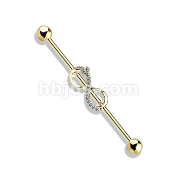 316L Surgical Steel CZ Paved Infinity 316L Surgical Steel Industrial... - Image 4