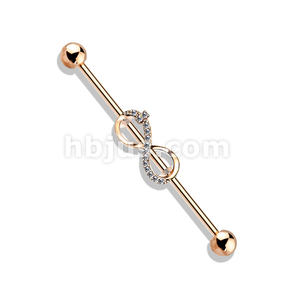 316L Surgical Steel CZ Paved Infinity 316L Surgical Steel Industrial... - Image 5