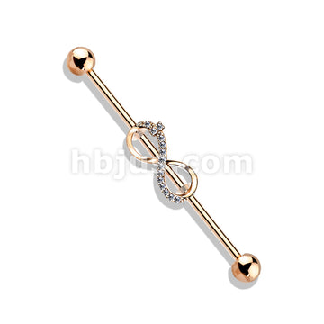 316L Surgical Steel CZ Paved Infinity 316L Surgical Steel Industrial... - Image 5