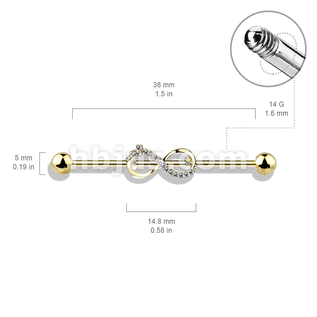 316L Surgical Steel CZ Paved Infinity 316L Surgical Steel Industrial... - Image 7