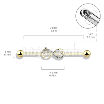 316L Surgical Steel CZ Paved Infinity 316L Surgical Steel Industrial... - Image 7