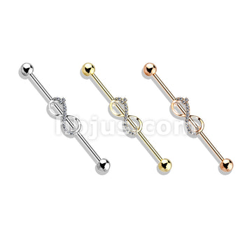 316L Surgical Steel CZ Paved Infinity 316L Surgical Steel Industrial... - Image 6