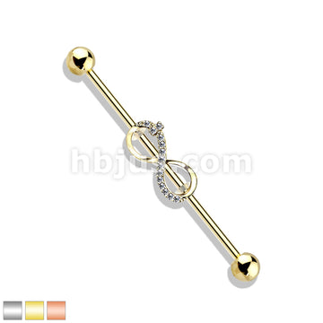 316L Surgical Steel CZ Paved Infinity 316L Surgical Steel Industrial... - Image 2
