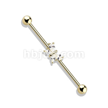 316L Surgical Steel Tear Drop and Marquise CZ Butterfly 316L Surgical... - Image 4