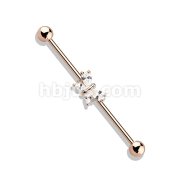 316L Surgical Steel Tear Drop and Marquise CZ Butterfly 316L Surgical... - Image 5