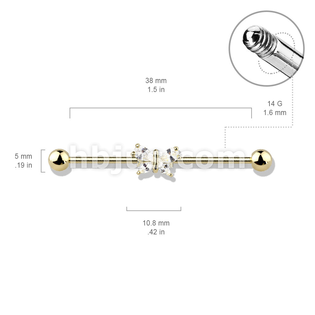316L Surgical Steel Tear Drop and Marquise CZ Butterfly 316L Surgical... - Image 6