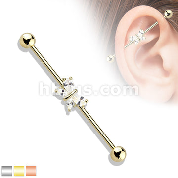 316L Surgical Steel Tear Drop and Marquise CZ Butterfly 316L Surgical... - Image 2