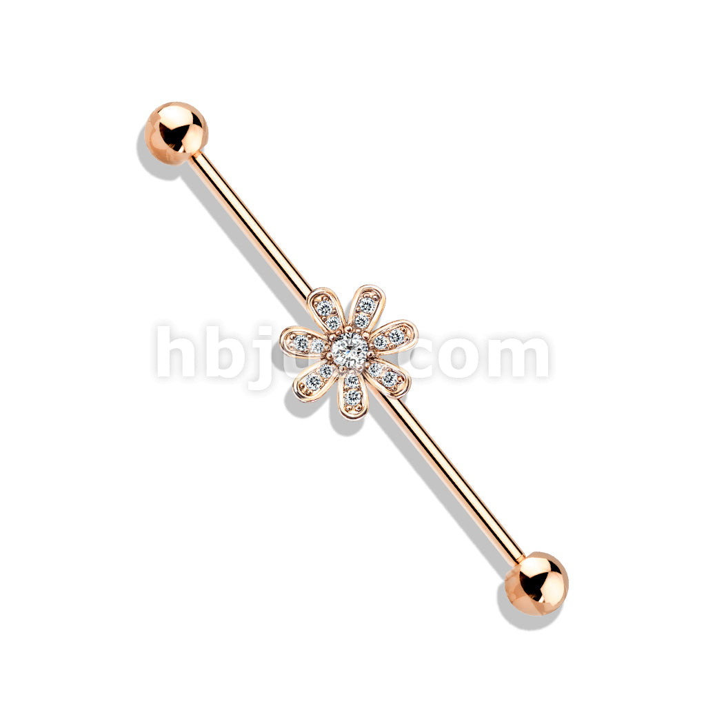 316L Surgical Steel Micro CZ Paved Flower 316L Surgical Steel... - Image 5