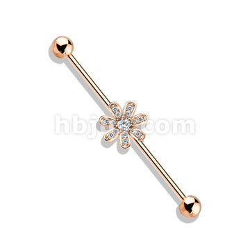 316L Surgical Steel Micro CZ Paved Flower 316L Surgical Steel... - Image 5