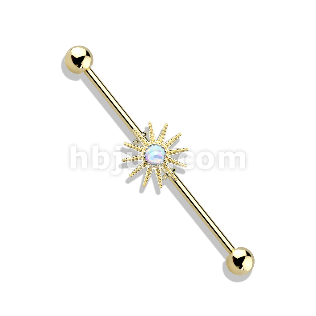316L Surgical Steel Opal Center Sunburst 316L Surgical Steel Industrial... - Image 3