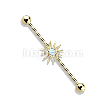 316L Surgical Steel Opal Center Sunburst 316L Surgical Steel Industrial... - Image 3