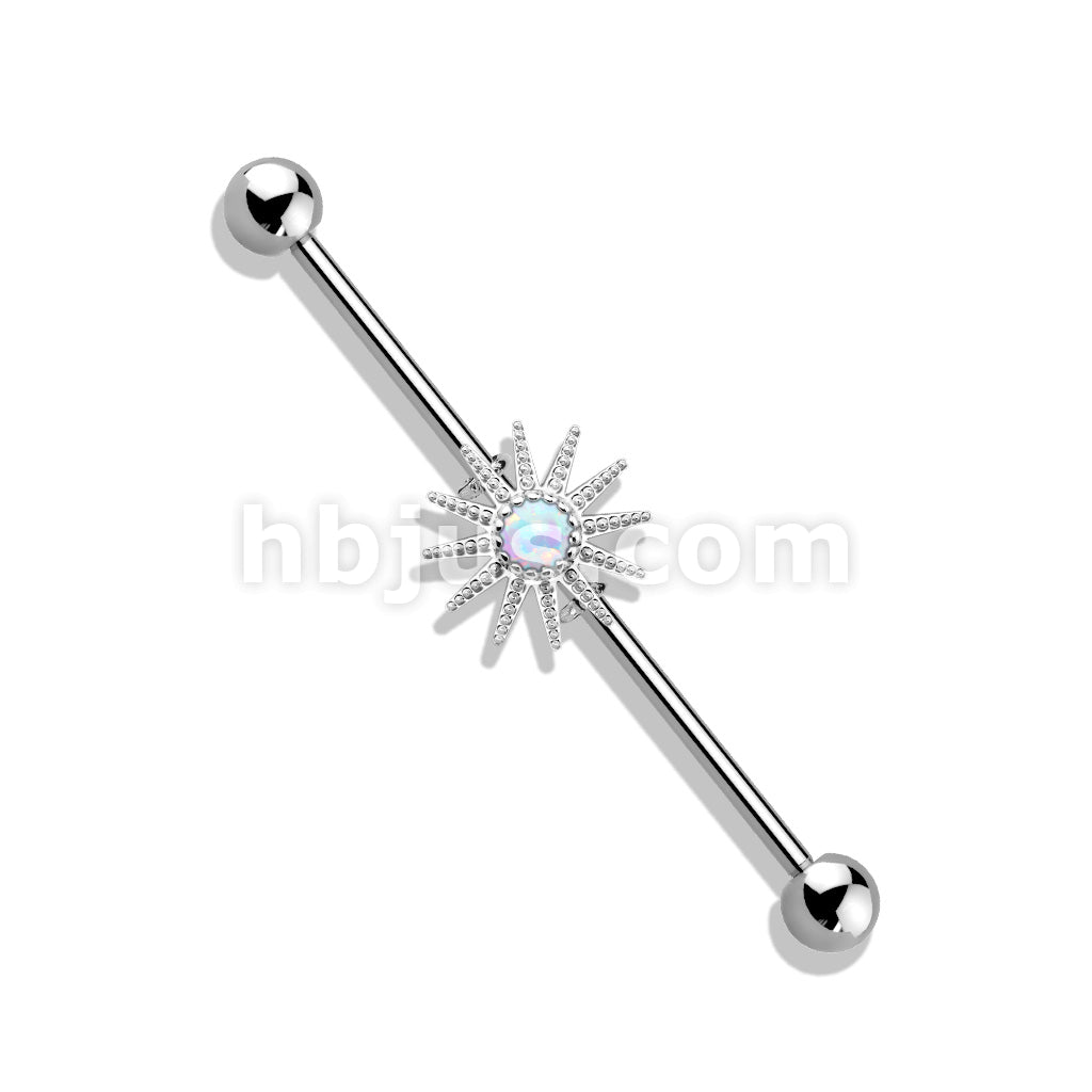 316L Surgical Steel Opal Center Sunburst 316L Surgical Steel Industrial... - Image 5