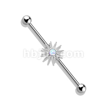 316L Surgical Steel Opal Center Sunburst 316L Surgical Steel Industrial... - Image 5