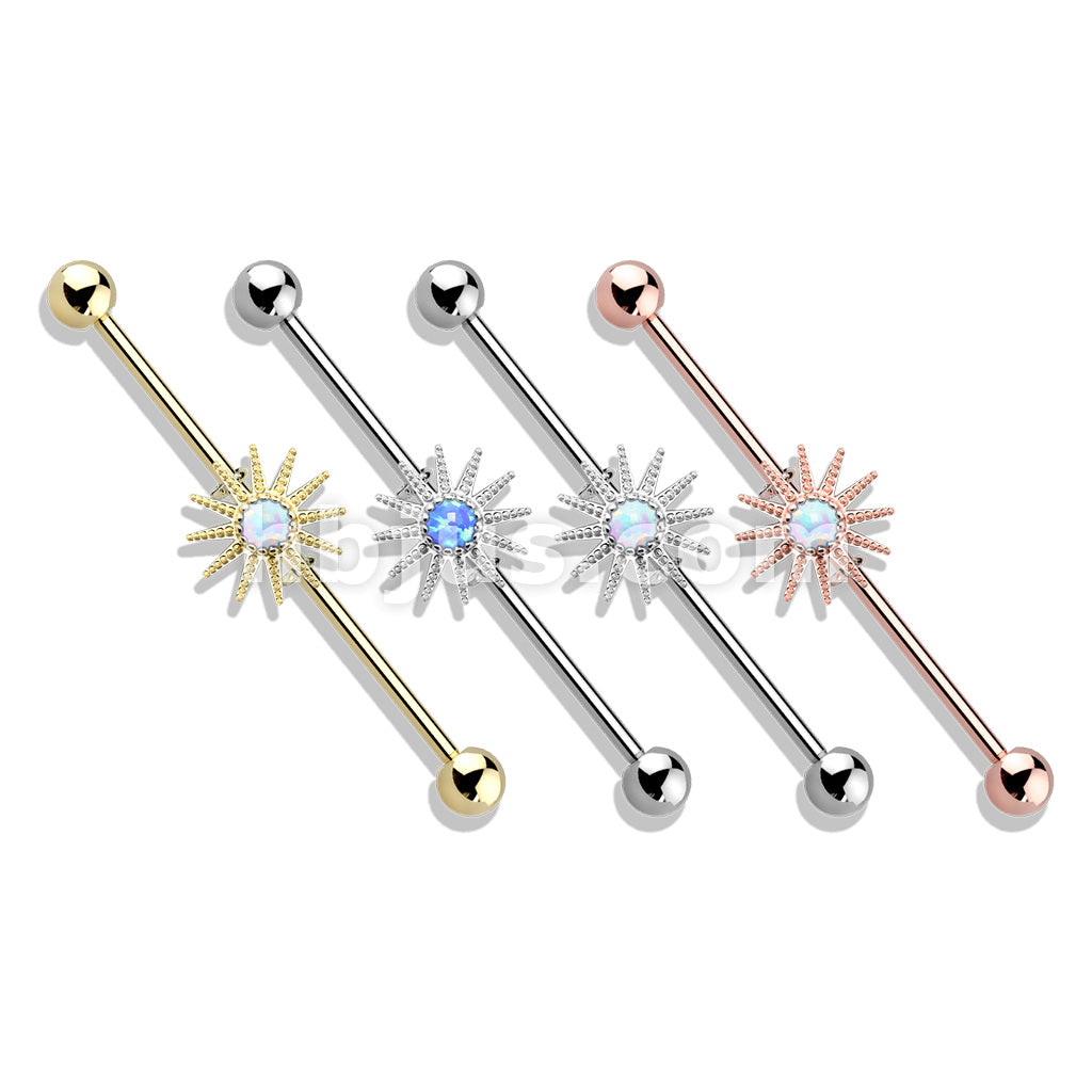 316L Surgical Steel Opal Center Sunburst 316L Surgical Steel Industrial... - Image 8