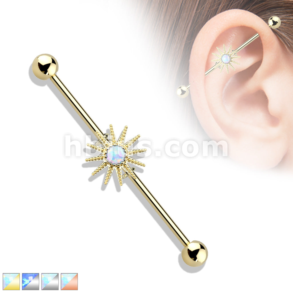 316L Surgical Steel Opal Center Sunburst 316L Surgical Steel Industrial... - Image 2