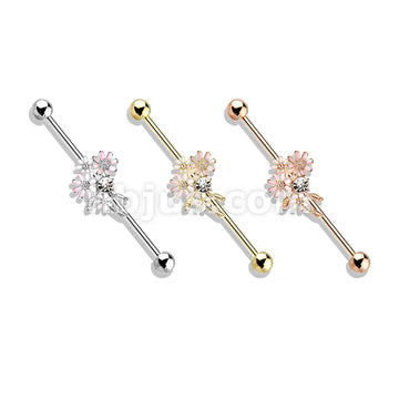 316L Surgical Steel CZ and Enamel Flower Bouquet 316L Surgical Steel... - Image 7