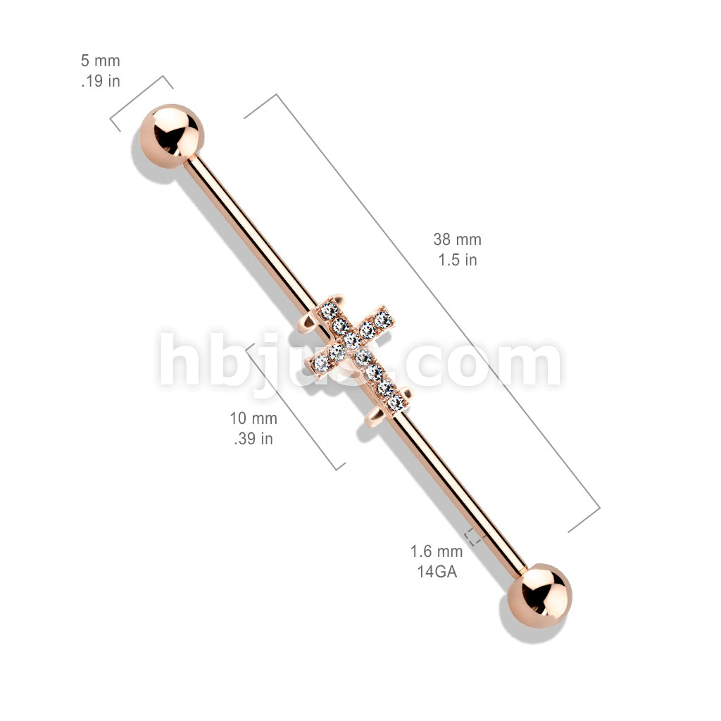 316L Surgical Steel Crystal Paved Cross 316L Surgical Steel Industrial... - Image 6