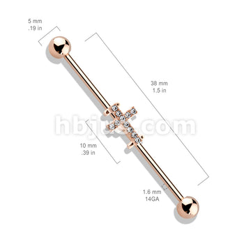 316L Surgical Steel Crystal Paved Cross 316L Surgical Steel Industrial... - Image 6