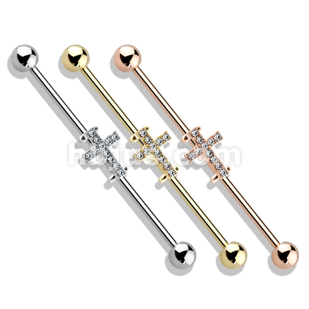 316L Surgical Steel Crystal Paved Cross 316L Surgical Steel Industrial... - Image 7