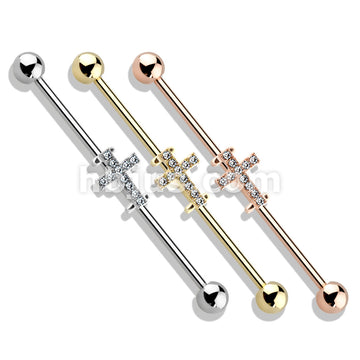 316L Surgical Steel Crystal Paved Cross 316L Surgical Steel Industrial... - Image 7