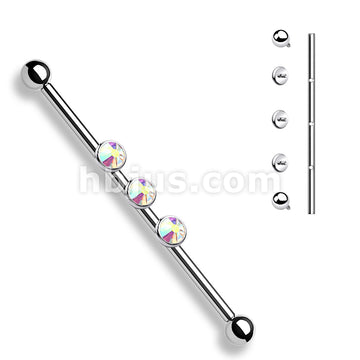 3-Internal Thread Round Gem 316L Surgical Steel Internal thread... - Image 3