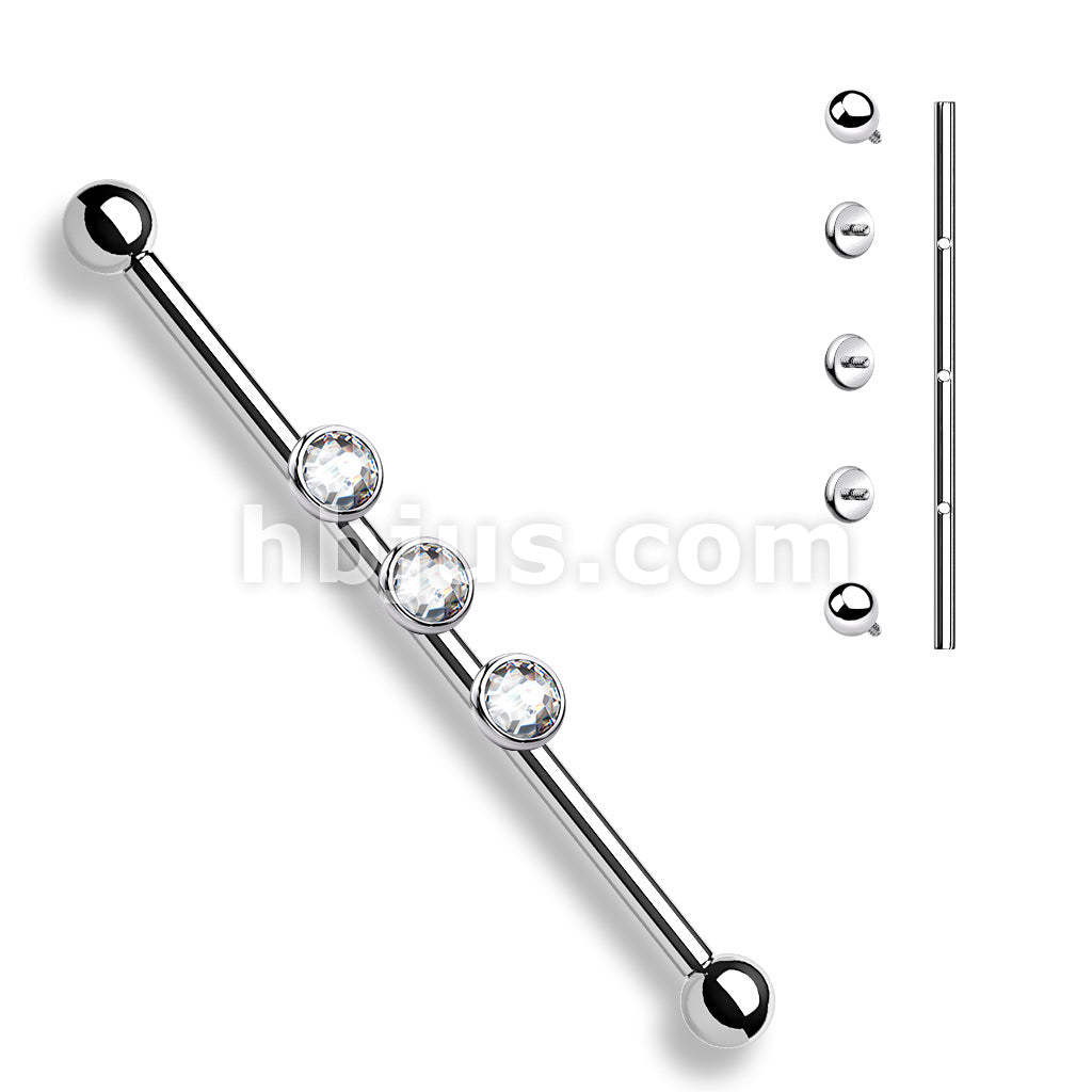 3-Internal Thread Round Gem 316L Surgical Steel Internal thread... - Image 4