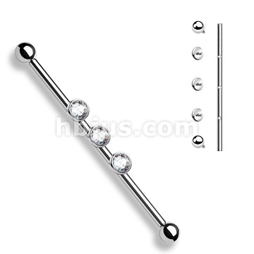 3-Internal Thread Round Gem 316L Surgical Steel Internal thread... - Image 4