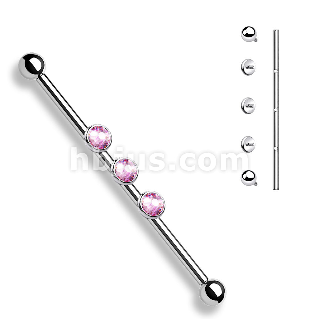 3-Internal Thread Round Gem 316L Surgical Steel Internal thread... - Image 5