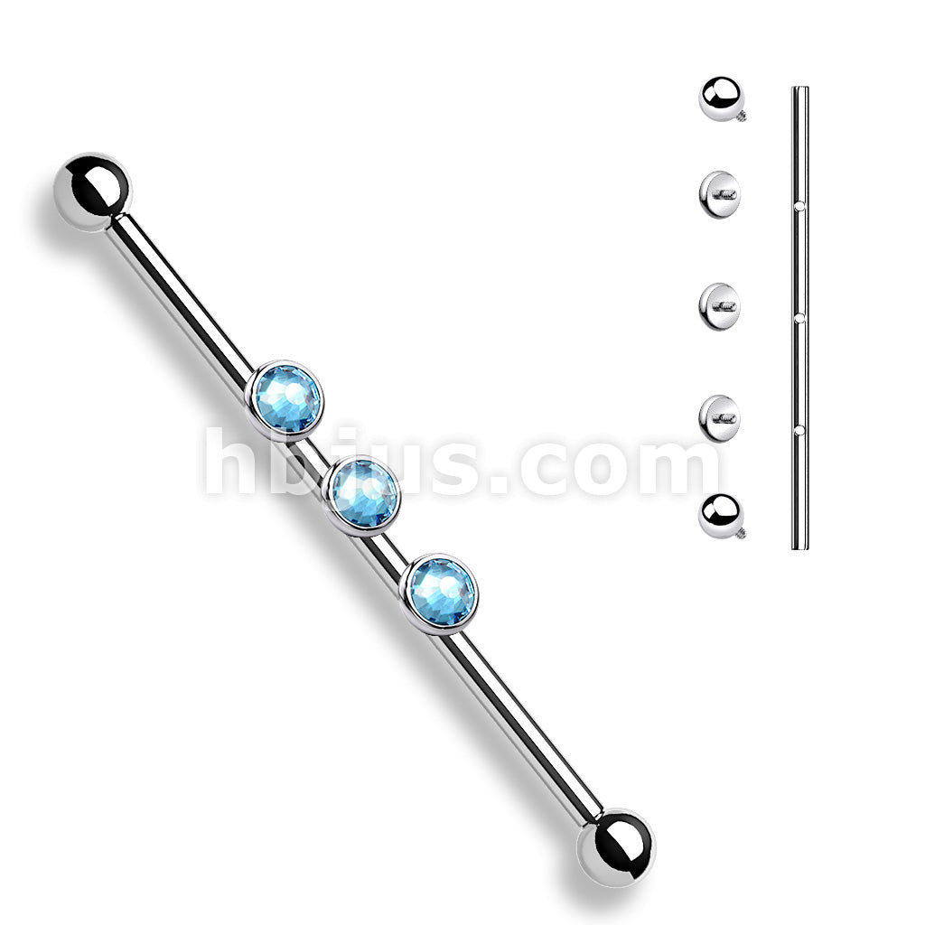 3-Internal Thread Round Gem 316L Surgical Steel Internal thread... - Image 6
