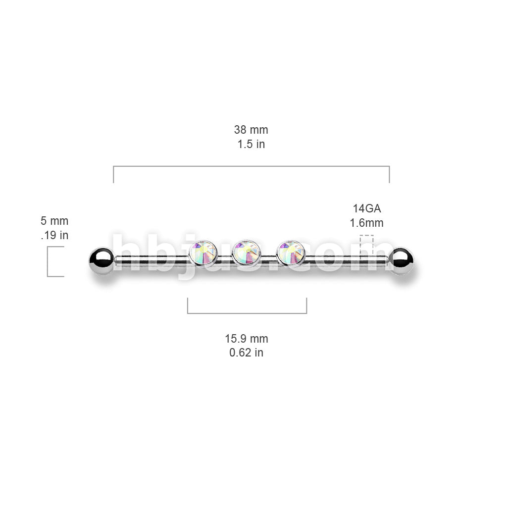 3-Internal Thread Round Gem 316L Surgical Steel Internal thread... - Image 7