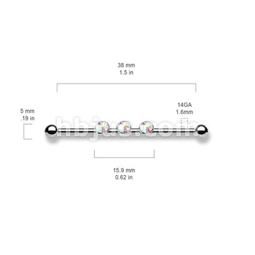 3-Internal Thread Round Gem 316L Surgical Steel Internal thread... - Image 7