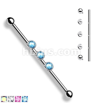 3-Internal Thread Round Gem 316L Surgical Steel Internal thread... - Image 2