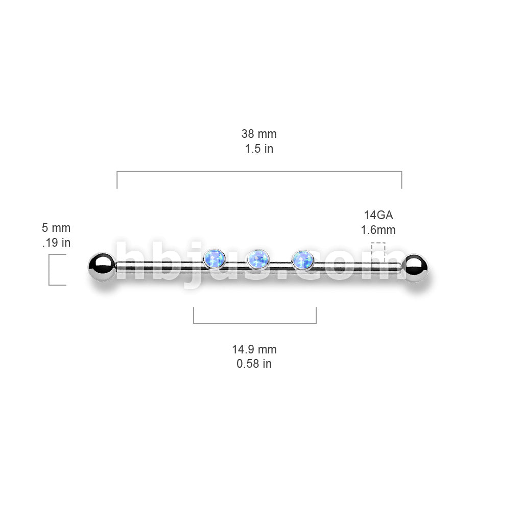 3-Internal Thread Round Opal Center 316L Surgical Steel Internal thread... - Image 7