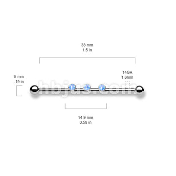 3-Internal Thread Round Opal Center 316L Surgical Steel Internal thread... - Image 7