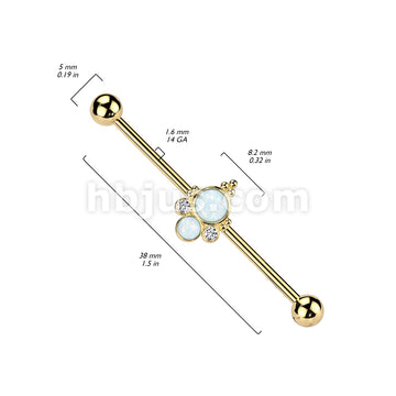 316L Surgical Steel 316L Surgical Steel Baguette Double Opal and Double... - Image 4