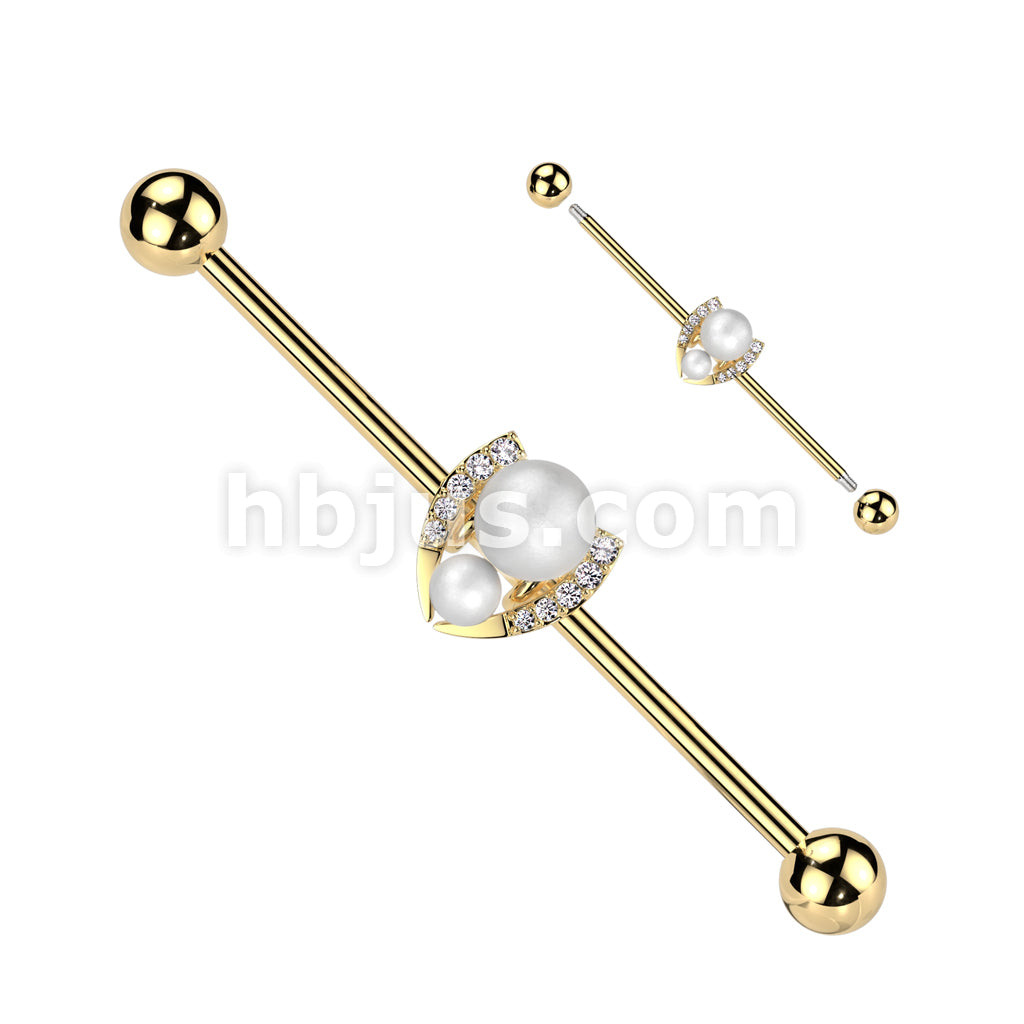 316L Surgical Steel 316L Surgical Steel Industrial Barbell With Double... - Image 2
