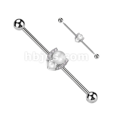 316L Surgical Steel 316L Surgical Steel Industrial Barbell With Double... - Image 3