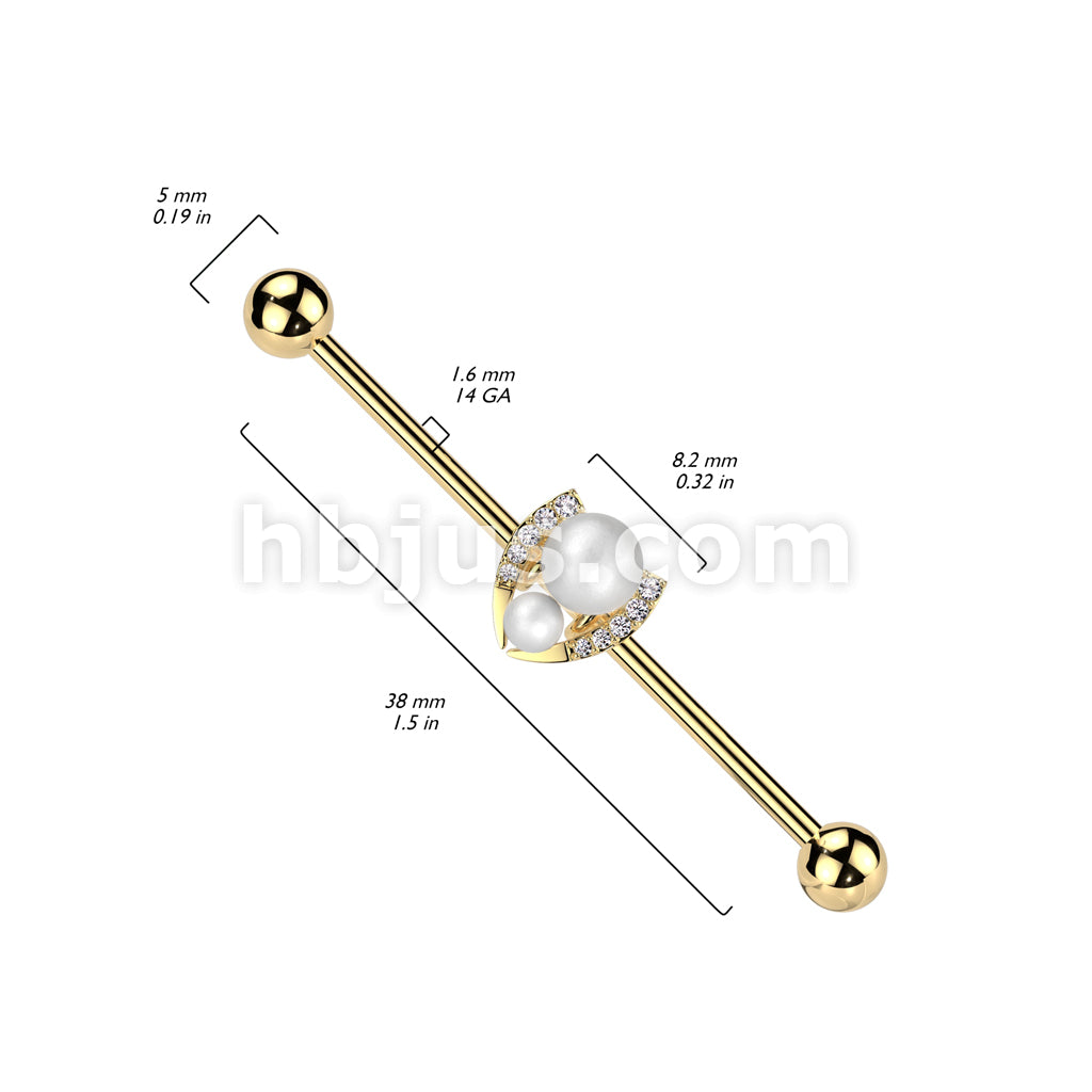 316L Surgical Steel 316L Surgical Steel Industrial Barbell With Double... - Image 4